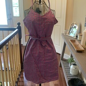 MIDI GINGHAM PRINT DRESS